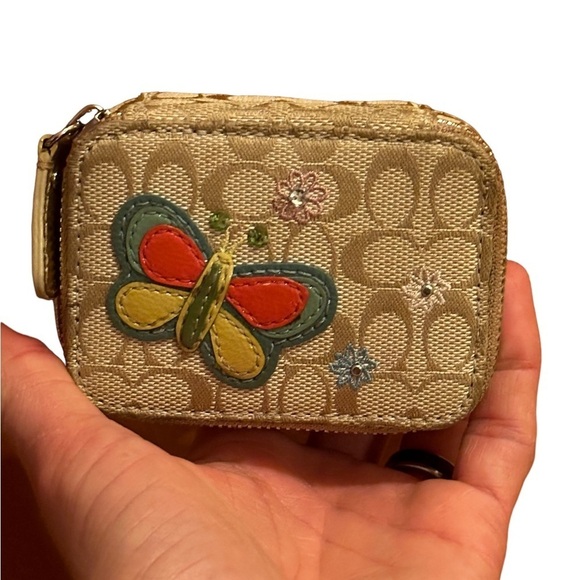 Coach Handbags - Rare Coach Vintage Travel Pill Box, Very Rare Butterfly & Collectible.